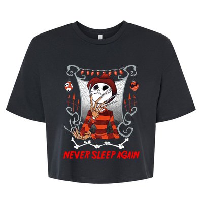 Never Sleep Again Scary Horror Nightmare Halloween Costume Bella+Canvas Jersey Crop Tee