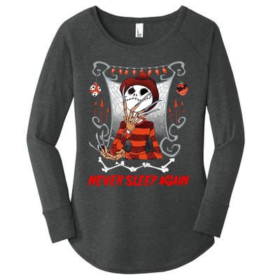 Never Sleep Again Scary Horror Nightmare Halloween Costume Women's Perfect Tri Tunic Long Sleeve Shirt