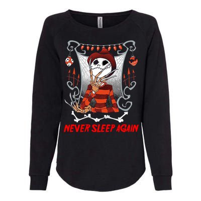 Never Sleep Again Scary Horror Nightmare Halloween Costume Womens California Wash Sweatshirt