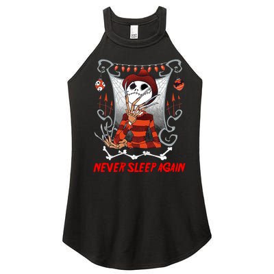 Never Sleep Again Scary Horror Nightmare Halloween Costume Women's Perfect Tri Rocker Tank