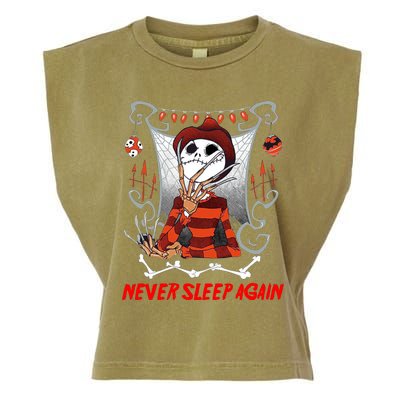 Never Sleep Again Scary Horror Nightmare Halloween Costume Garment-Dyed Women's Muscle Tee