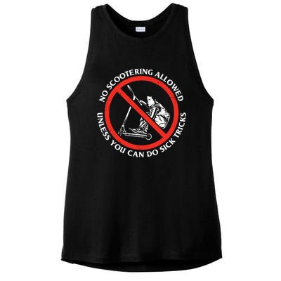 No Scootering Allowed Unless You Can Do Sick Tricks Scooter Plus Size Shirts Ladies PosiCharge Tri-Blend Wicking Tank