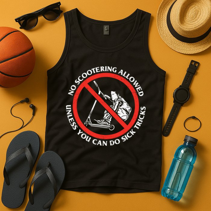 No Scootering Allowed Unless You Can Do Sick Tricks Scooter Plus Size Shirts Tank Top