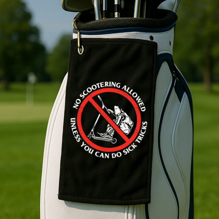 No Scootering Allowed Unless You Can Do Sick Tricks Scooter Plus Size Shirts Golf Towel