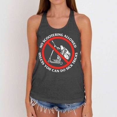 No Scootering Allowed Unless You Can Do Sick Tricks Scooter Plus Size Shirts Women's Knotted Racerback Tank