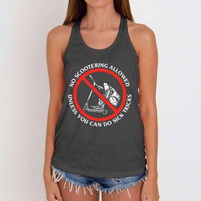 No Scootering Allowed Unless You Can Do Sick Tricks Scooter Plus Size Shirts Women's Knotted Racerback Tank