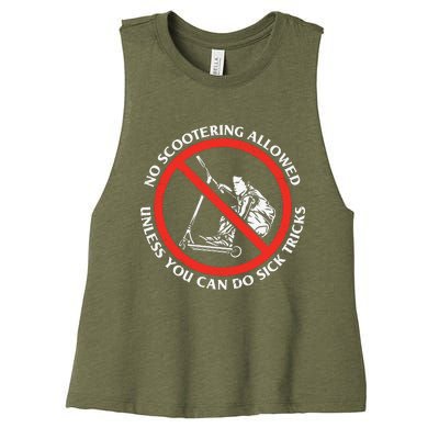 No Scootering Allowed Unless You Can Do Sick Tricks Scooter Plus Size Shirts Women's Racerback Cropped Tank