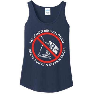 No Scootering Allowed Unless You Can Do Sick Tricks Scooter Plus Size Shirts Ladies Essential Tank