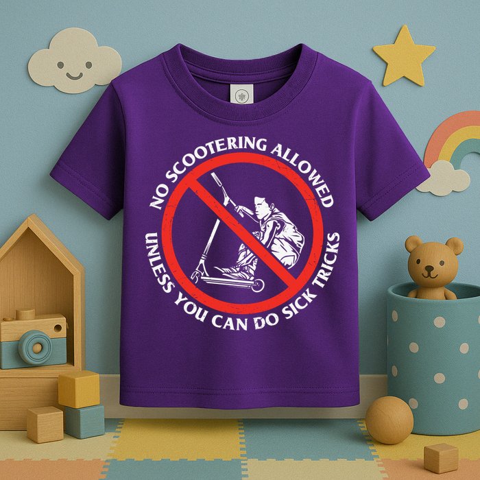 No Scootering Allowed Unless You Can Do Sick Tricks Scooter Plus Size Shirts Toddler T-Shirt