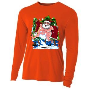 Naked Santa Adult Xmas Humor Drunk Santa Claus On Christmas Long Sleeve Cooling Performance Long Sleeve Crew