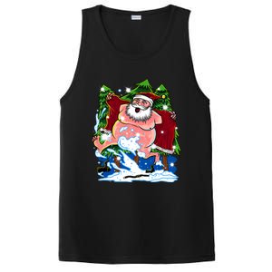 Naked Santa Adult Xmas Humor Drunk Santa Claus On Christmas Long Sleeve PosiCharge Competitor Tank