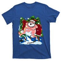 Naked Santa Adult Xmas Humor Drunk Santa Claus On Christmas Long Sleeve T-Shirt