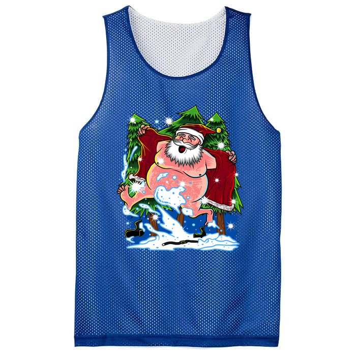 Naked Santa Adult Xmas Humor Drunk Santa Claus On Christmas Long Sleeve Mesh Reversible Basketball Jersey Tank