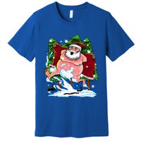 Naked Santa Adult Xmas Humor Drunk Santa Claus On Christmas Long Sleeve Premium T-Shirt