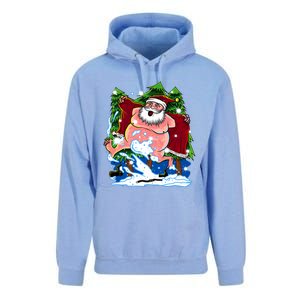 Naked Santa Adult Xmas Humor Drunk Santa Claus On Christmas Long Sleeve Unisex Surf Hoodie