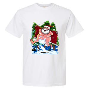 Naked Santa Adult Xmas Humor Drunk Santa Claus On Christmas Long Sleeve Garment-Dyed Heavyweight T-Shirt