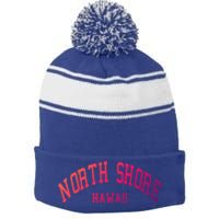 North Shore Aloha Hawaii Tribe Beach Gift Stripe Pom Pom Beanie