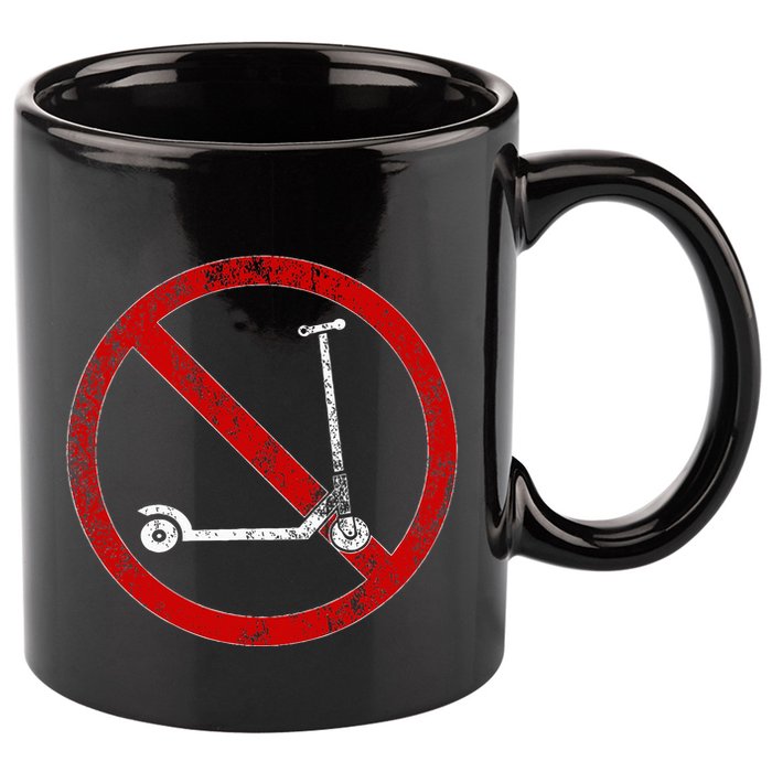 No Scooters allowed Anti Scootering True Skaters Only 11oz C Handle Ceramic Mug