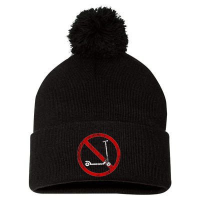 No Scooters allowed Anti Scootering True Skaters Only Pom Pom 12in Knit Beanie