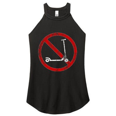 No Scooters allowed Anti Scootering True Skaters Only Women's Perfect Tri Rocker Tank