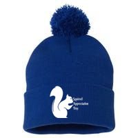 National Squirrel Appreciation Day Gift Funny Gift Pom Pom 12in Knit Beanie