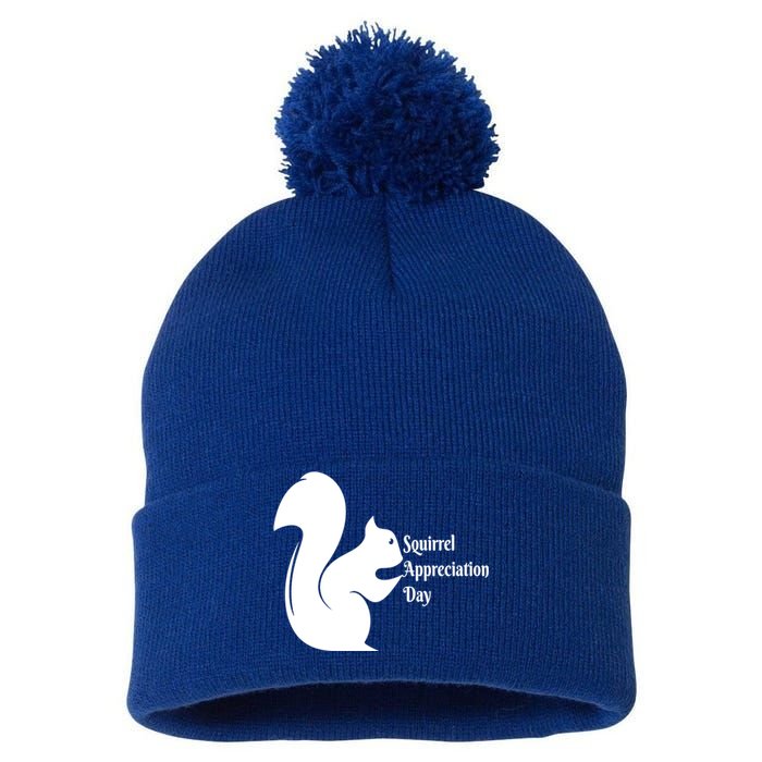 National Squirrel Appreciation Day Gift Funny Gift Pom Pom 12in Knit Beanie