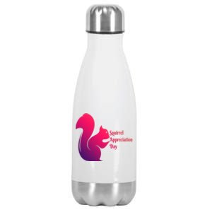 National Squirrel Appreciation Day Gift Stainless Steel Insulated Water Bottle