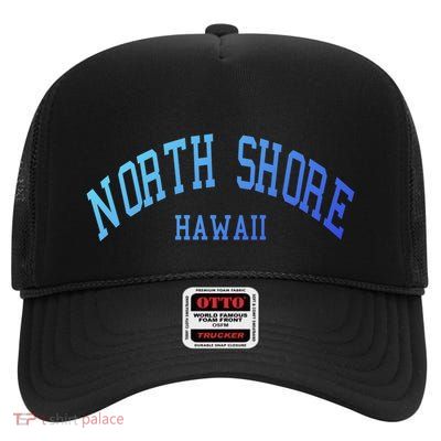 North Shore Aloha Hawaii Tribe Beach Gift High Crown Mesh Back Trucker Hat