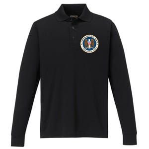 National Security Agency Nsa Military Intelligence Spy Eagle Gift Performance Long Sleeve Polo