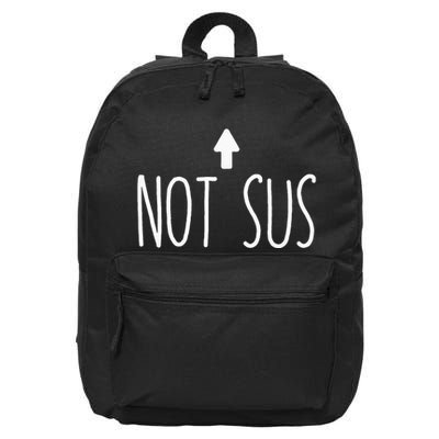 Not Sus Arrow Gaming Meme Matching Halloween Costume Funny 16 in Basic Backpack