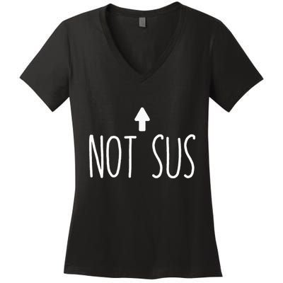 Not Sus Arrow Gaming Meme Matching Halloween Costume Funny Women's V-Neck T-Shirt