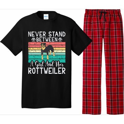 Never Stand Between A Girl And Her Rottweiler Pajama Set