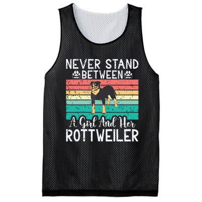 Never Stand Between A Girl And Her Rottweiler Mesh Reversible Basketball Jersey Tank