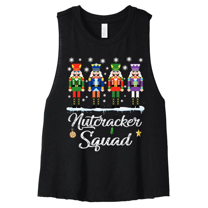 Nutcracker Squad Ballet Dance Matching Family Christmas Women's Racerback Cropped Tank