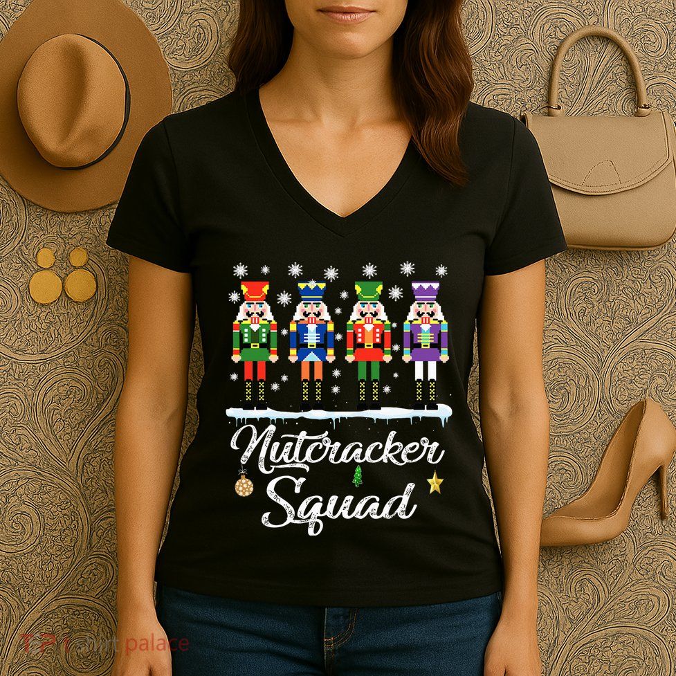 Nutcracker Squad Ballet Dance Matching Family Christmas Women's V-Neck T-Shirt