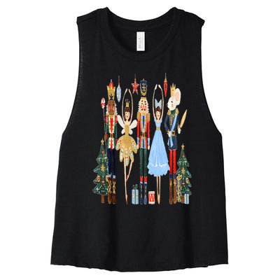 Nutcracker Squad Ballet Dance Matching Family Christmas Women's Racerback Cropped Tank