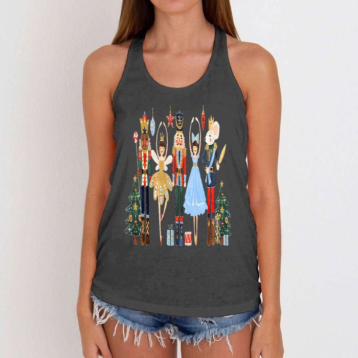 Nutcracker Squad Ballet Dance Matching Family Christmas Women's Knotted Racerback Tank