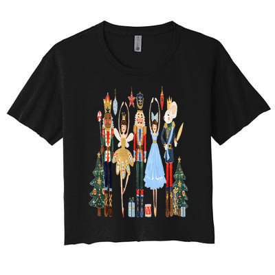 Nutcracker Squad Ballet Dance Matching Family Christmas Women's Crop Top Tee