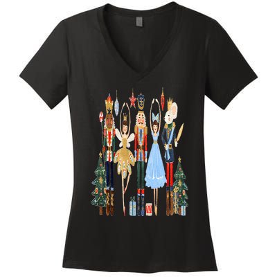 Nutcracker Squad Ballet Dance Matching Family Christmas Women's V-Neck T-Shirt