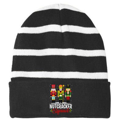 Nutcracker Squad Ballet Dance Matching Family Christmas Xmas Striped Beanie with Solid Band