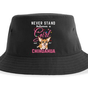 Never Stand Between A Girl And Her Chihuahua Sustainable Bucket Hat