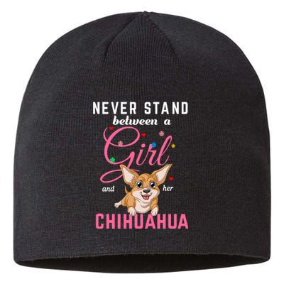 Never Stand Between A Girl And Her Chihuahua Sustainable Beanie