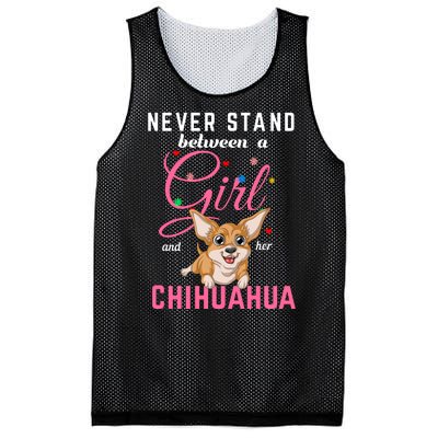 Never Stand Between A Girl And Her Chihuahua Mesh Reversible Basketball Jersey Tank