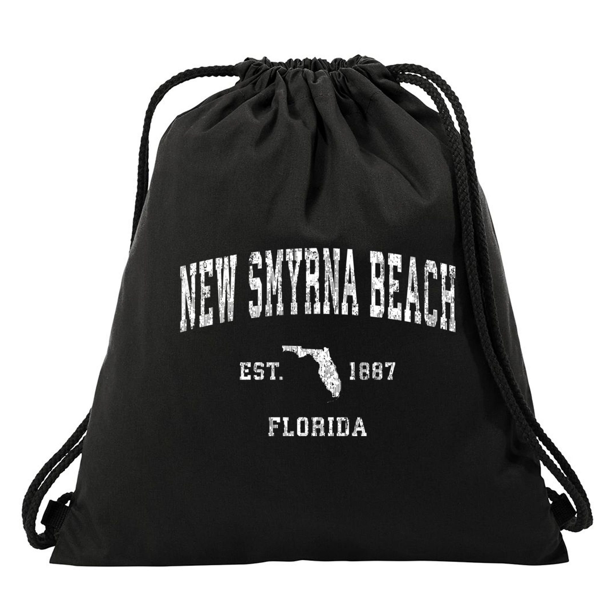 New Smyrna Beach Florida Fl Vintage Athletic Sports Drawstring Bag