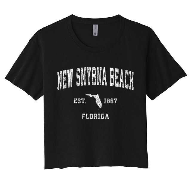 New Smyrna Beach Florida Fl Vintage Athletic Sports Crop Top