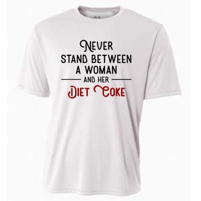 Never Stand Between A Woman And Her Diet Co Ke Cooling Performance Crew T-Shirt