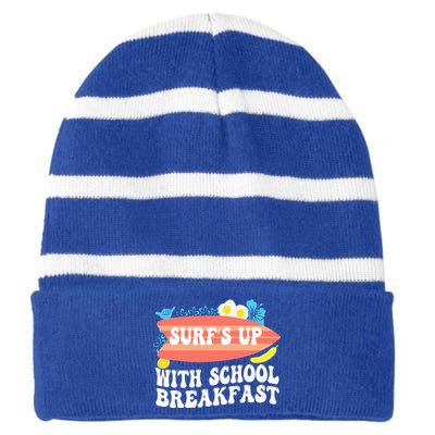 National School Breakfast Week Surfs Up Striped Beanie with Solid Band