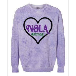 Nola Strong Black Heart Support New Orleans Pray Louisiana Colorblast Crewneck Sweatshirt