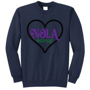 Nola Strong Black Heart Support New Orleans Pray Louisiana Sweatshirt