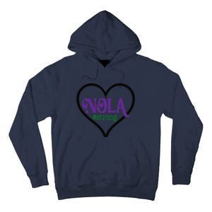 Nola Strong Black Heart Support New Orleans Pray Louisiana Tall Hoodie